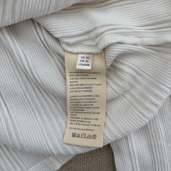 Anthropologie White Long Sleeve Ribbed Button Up V-Neck Sweater Top - Picture 2 of 5